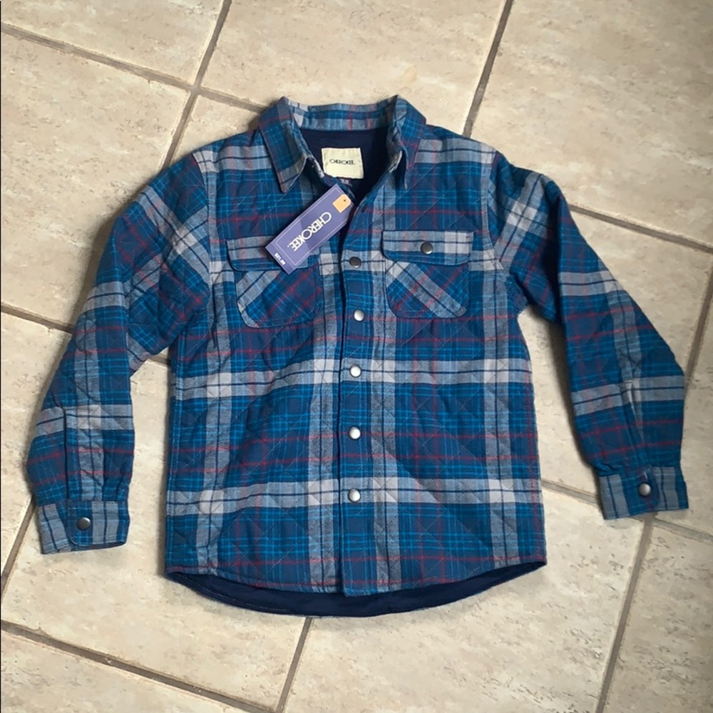 Cherokee Flannel Look Light Weight Jacket